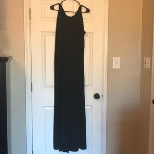 Black pleated halter jumpsuit